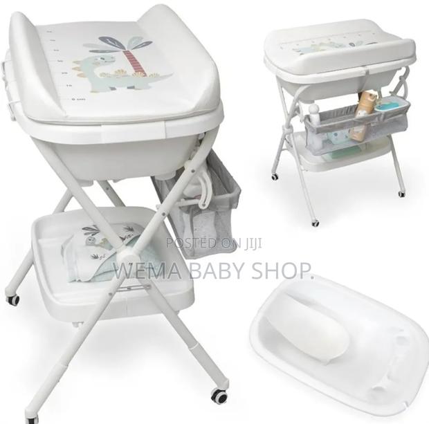2 in 1 Foldable Baby Bath and Changing Station With Ergonomic Height.