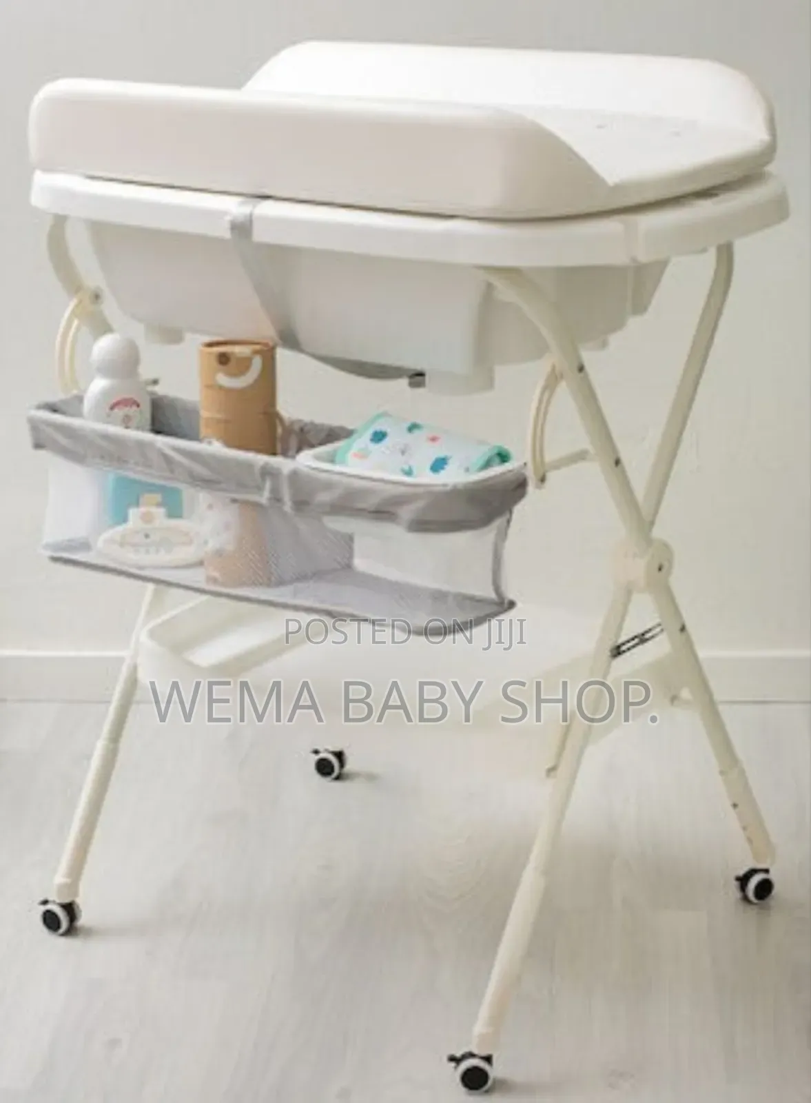 2 in 1 Foldable Baby Bath and Changing Station With Ergonomic Height.