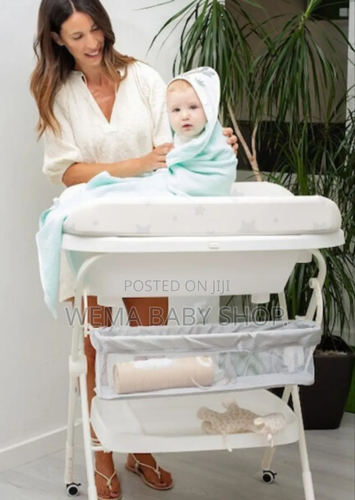 2 in 1 Foldable Baby Bath and Changing Station With Ergonomic Height.