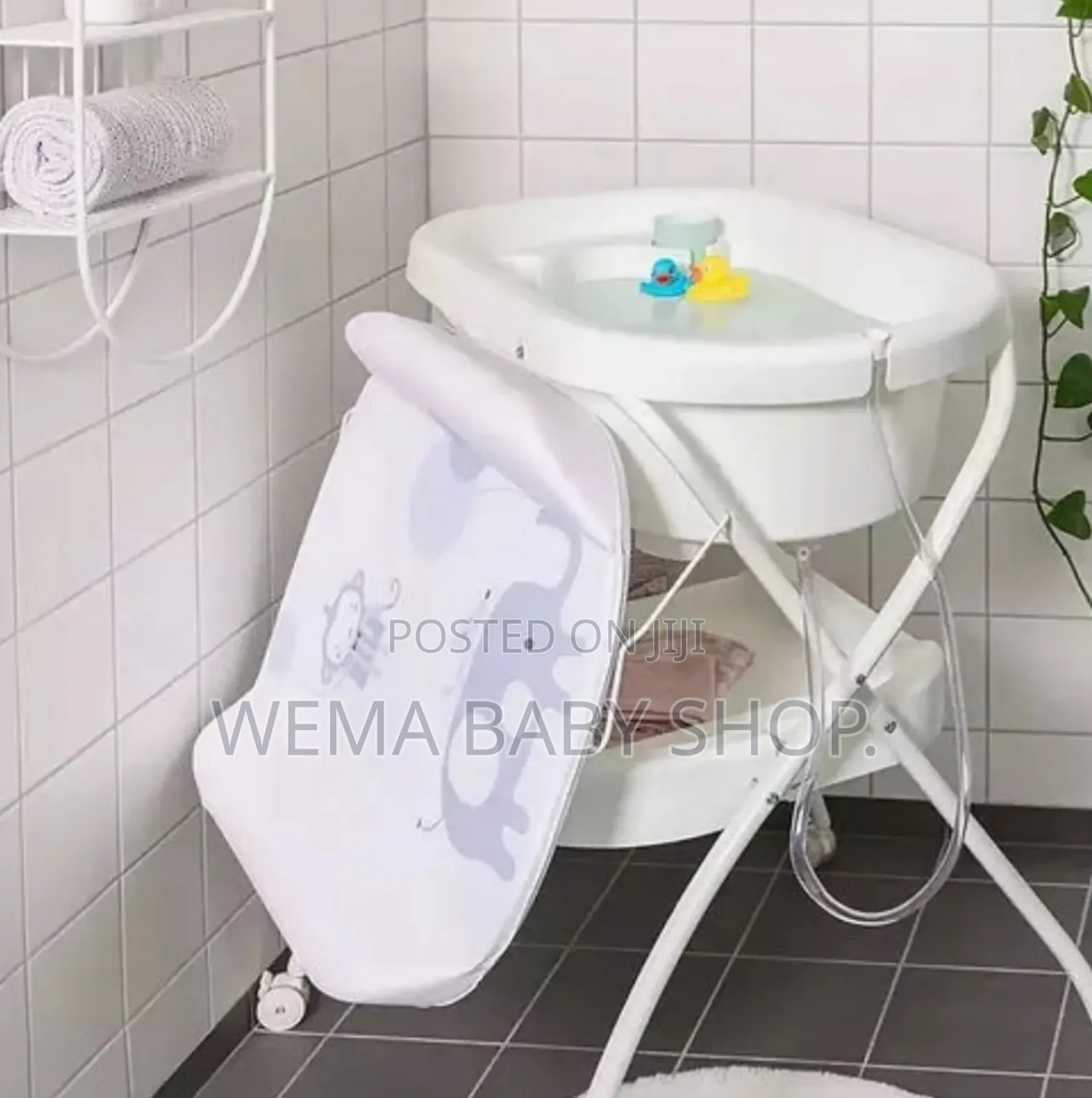 2 in 1 Foldable Baby Bath and Changing Station With Ergonomic Height.