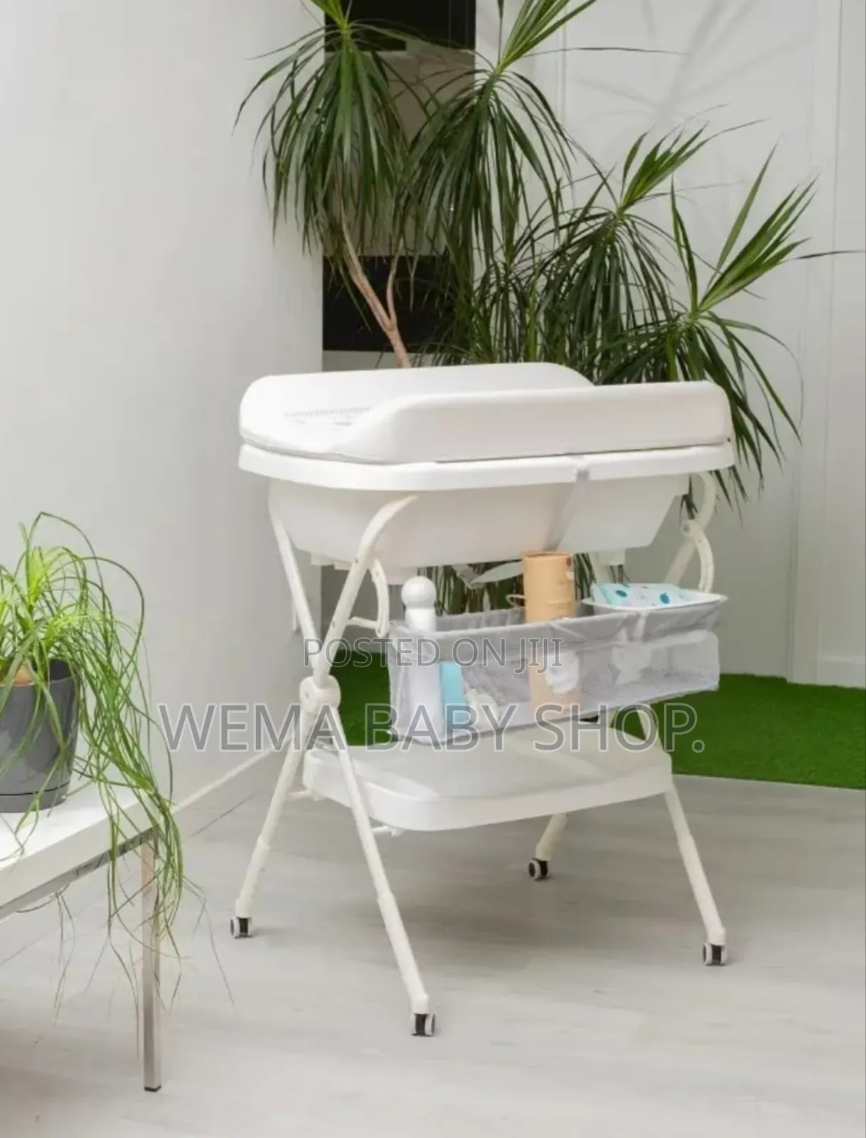 2 in 1 Foldable Baby Bath and Changing Station With Ergonomic Height.