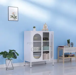 Cabinets:- Lockable Office Cabinet With Glass Display Doors