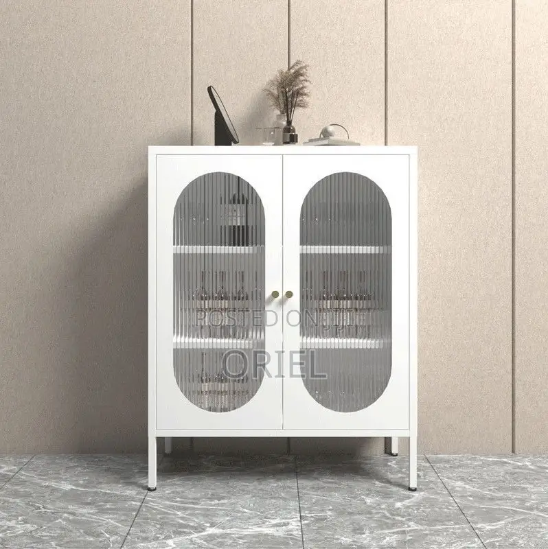 Cabinets:- Lockable Office Cabinet With Glass Display Doors