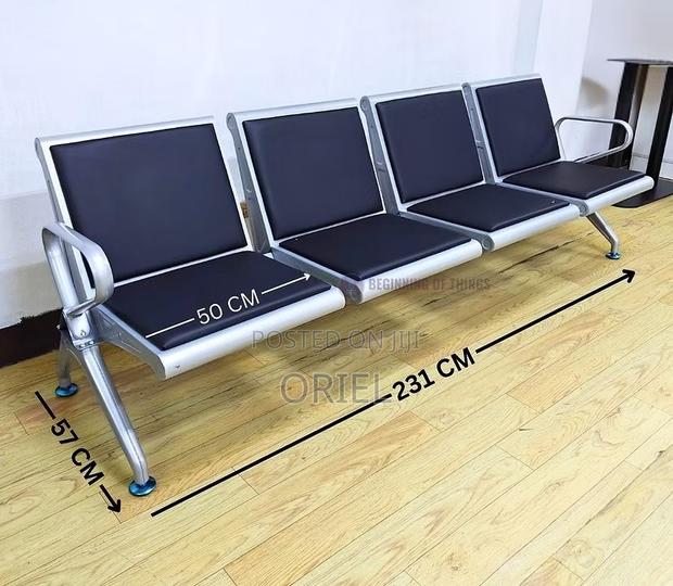 Waiting Area Benches:- Modern 4-Link Office Reception Chair Bench