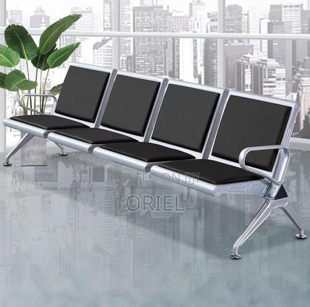 Waiting Area Benches:- Modern 4-Link Office Reception Chair Bench - thumbnail 2