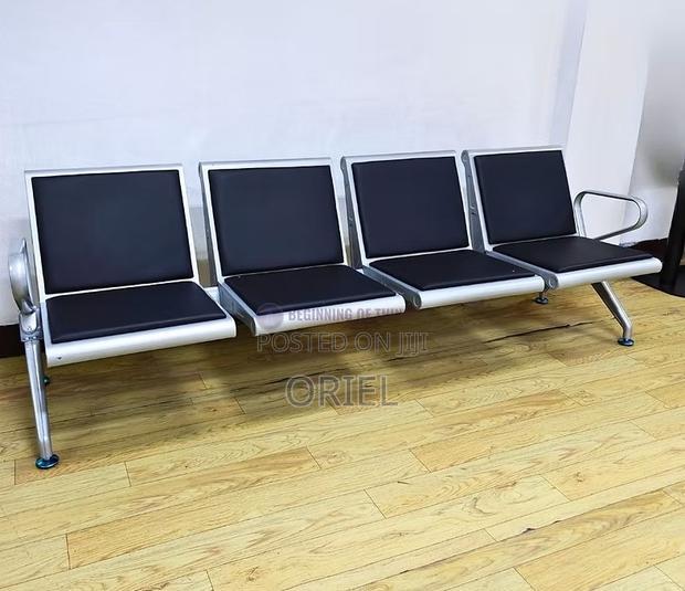 Waiting Area Benches:- Modern 4-Link Office Reception Chair Bench - thumbnail 4