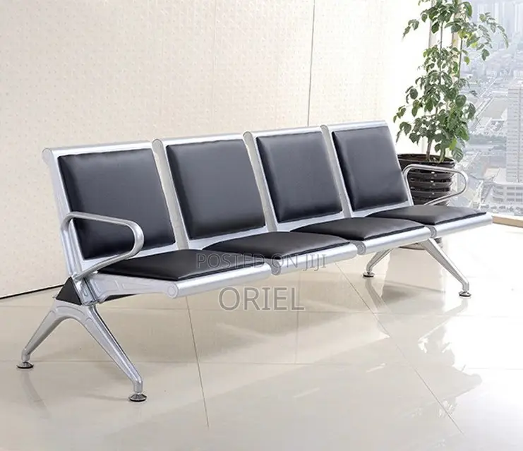 Waiting Area Benches:- Modern 4-Link Office Reception Chair Bench