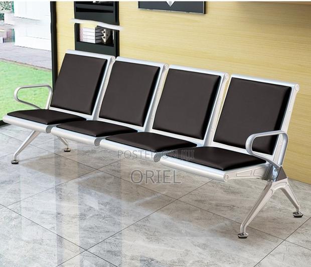 Waiting Area Benches:- Modern 4-Link Office Reception Chair Bench - thumbnail 7