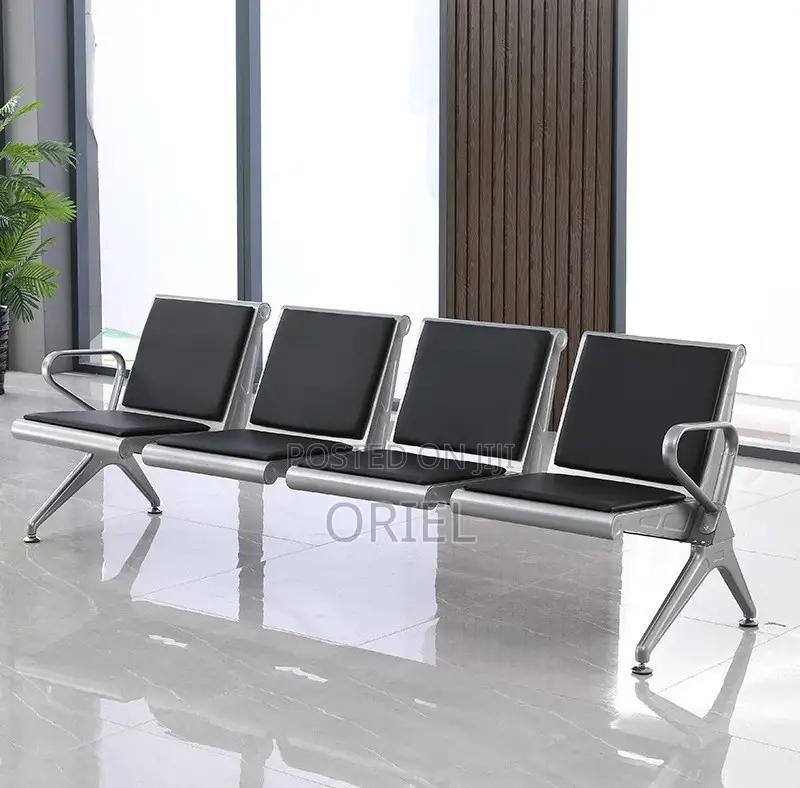 Waiting Area Benches:- Modern 4-Link Office Reception Chair Bench