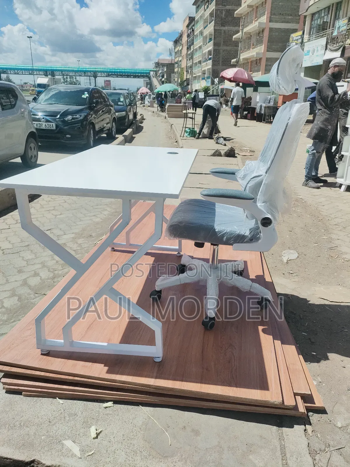 Durable Double Steel Frame Working Desk