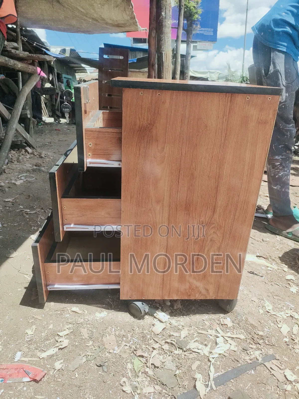Premium Wooden Mobile Drawer Cabinet_lockable 3 Drawer