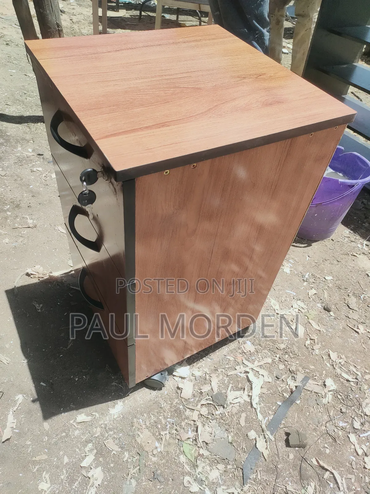 Premium Wooden Mobile Drawer Cabinet_lockable 3 Drawer