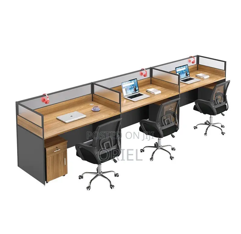 Office Workstations:- Modern 3-User Office Workstation Table