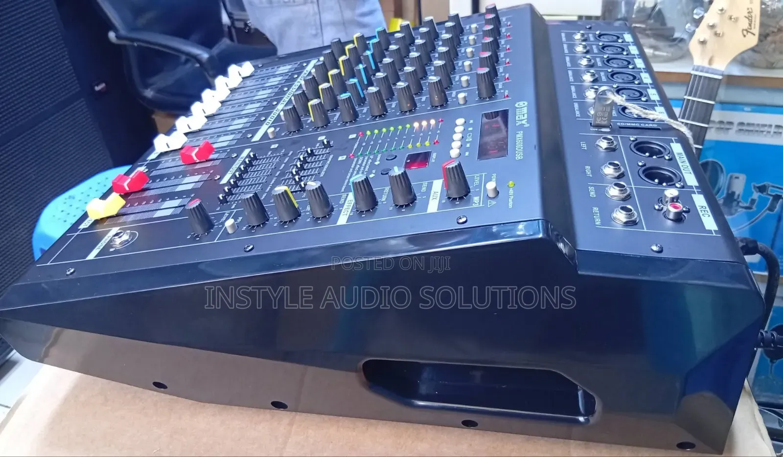 6 Channels Powered Mixer Usb 1000w Output - Dual Wireless Microphone