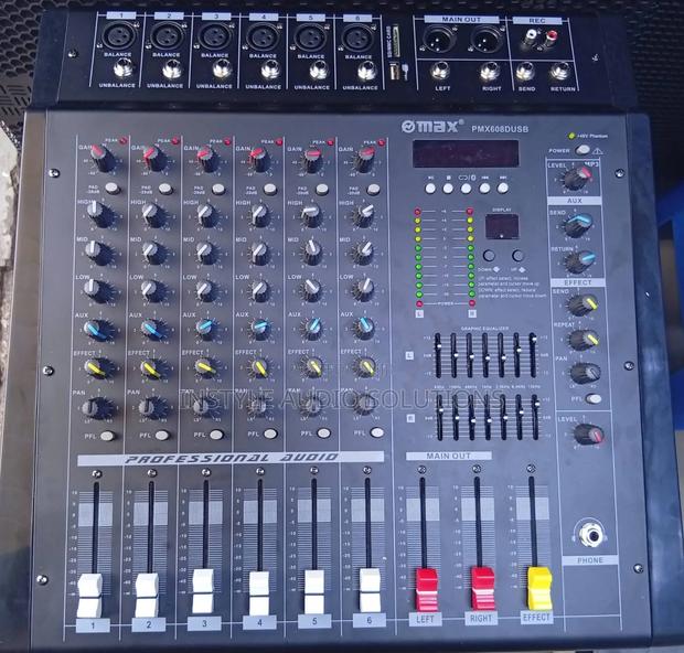 6 Channels Powered Mixer Usb 1000w Output - Dual Wireless Microphone - thumbnail 2