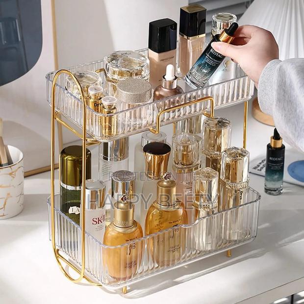 *Elefant Luxury Bathroom Organizer Shelf Double Layer Cosmetic Storage - thumbnail 2