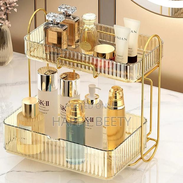*Elefant Luxury Bathroom Organizer Shelf Double Layer Cosmetic Storage - thumbnail 3