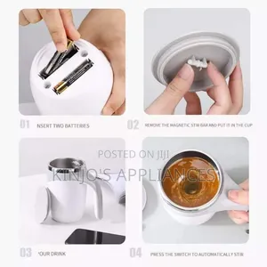 Aaa Battery Powered 380ml Stainless Steel Magnetic Stirring Cup