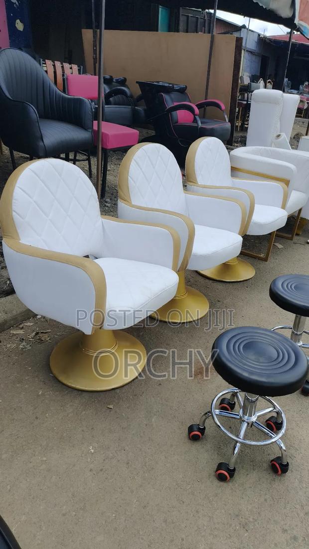 White Gold Salon Styling Seats/ Salon Chairs