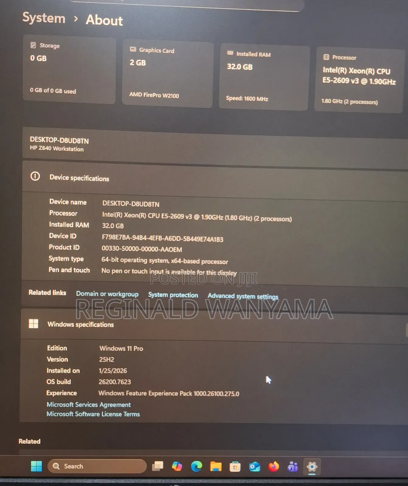 Desktop Computer HP Z640 32GB Intel Xeon HDD 2T