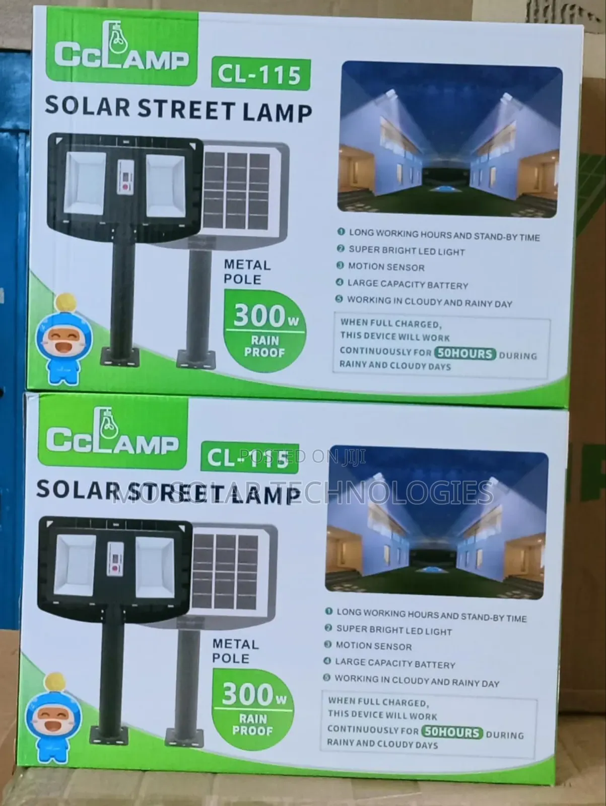 300w Solar Rain Proof Street Lamps