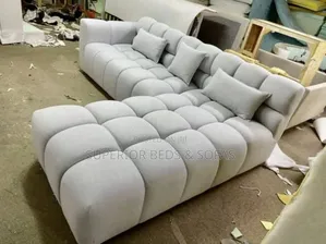 Modern Grey L-Shaped Sofa on Sale( 6 Seater)