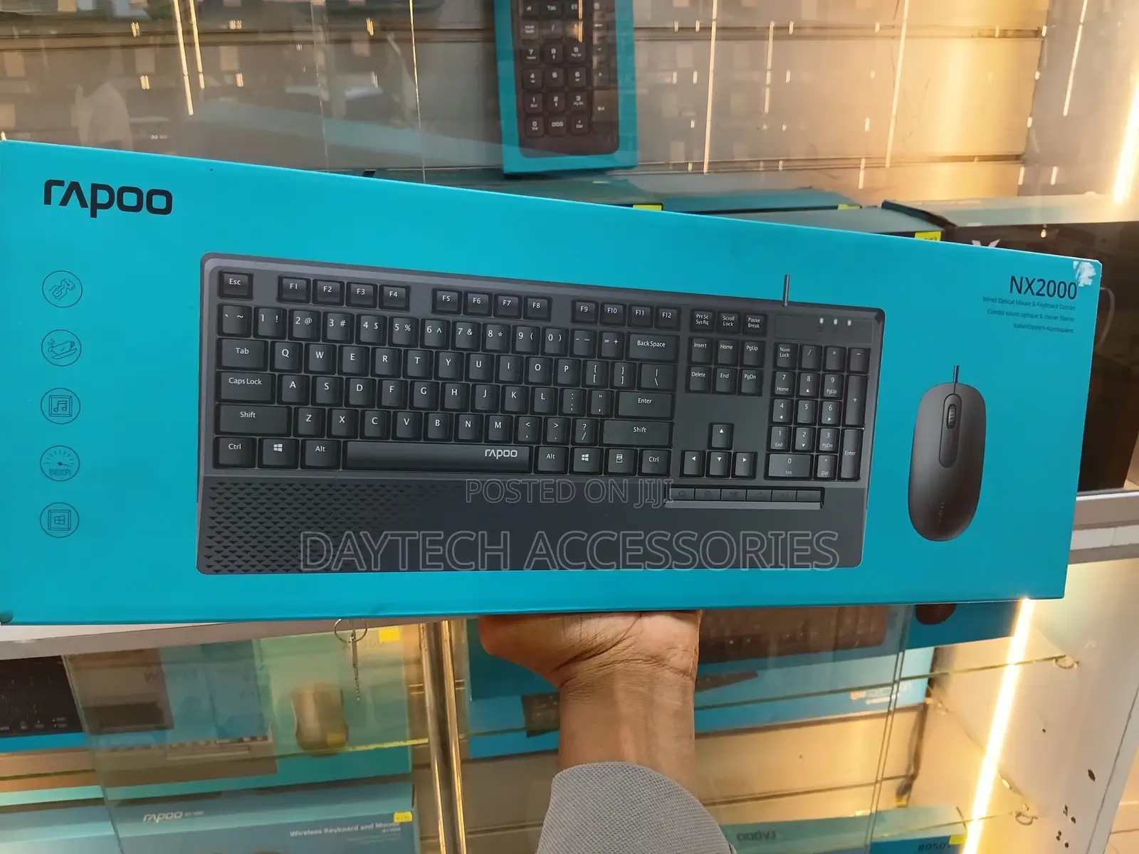 Rapoo Wired Optical Mouse Keyboard Combo - Nx2000 - Black