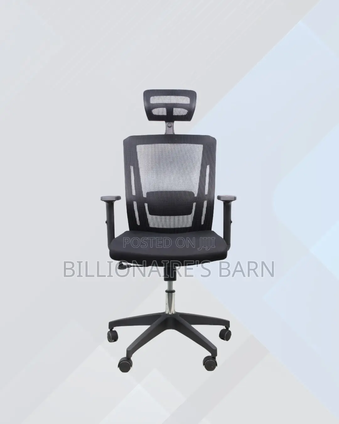 Black Mesh Office Chair Ergonomic Headrest With Nylon