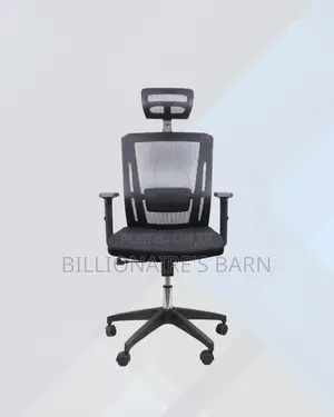 Black Mesh Office Chair Ergonomic Headrest With Nylon