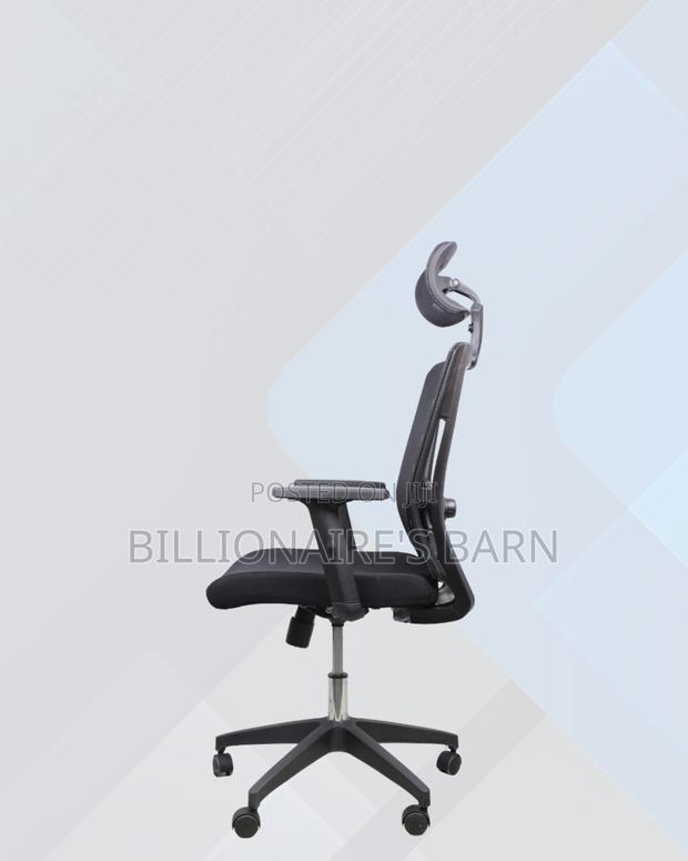Black Mesh Office Chair Ergonomic Headrest With Nylon - thumbnail 2