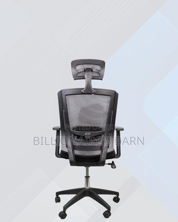Black Mesh Office Chair Ergonomic Headrest With Nylon - thumbnail 4