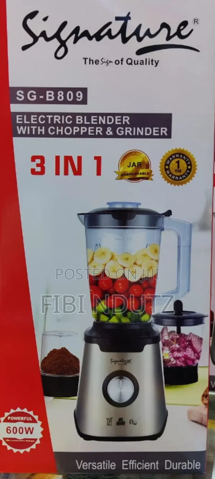 Signature Blender 3in1/Electric Blender With Chopper and Grinder