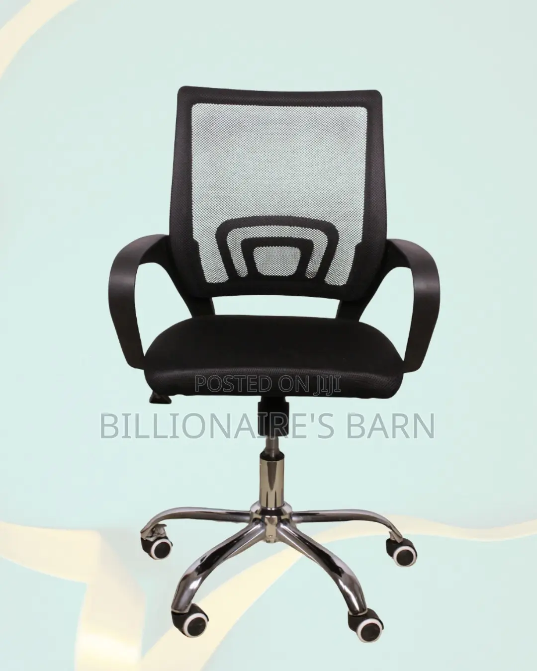 Secretarial Mesh Office Chair Fabric Seat Lumbar Support Seating