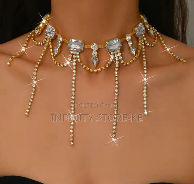 Rhinestone Choker Necklace - main view