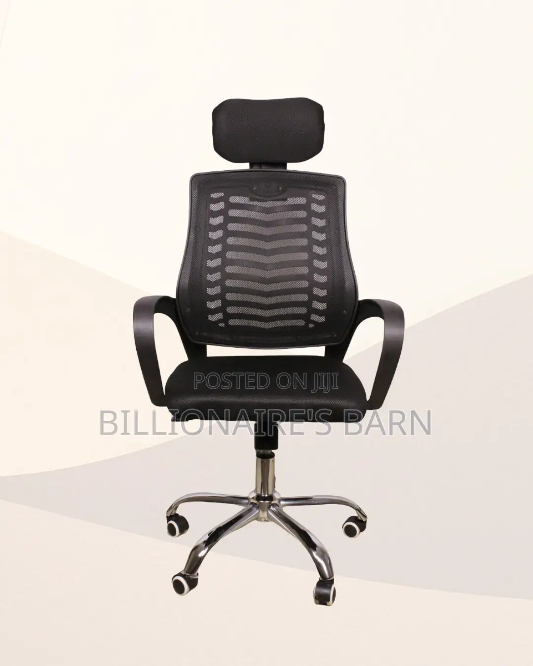 Secretarial Mesh Chair Adjustable Headrest and Lumbar Support Seating