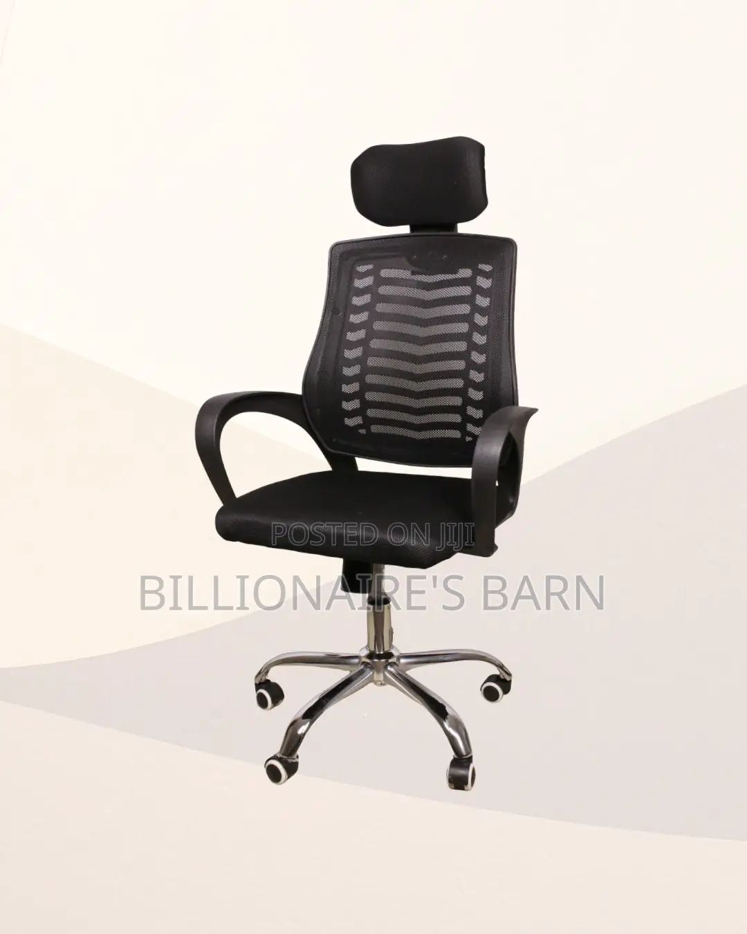 Secretarial Mesh Chair Adjustable Headrest and Lumbar Support Seating