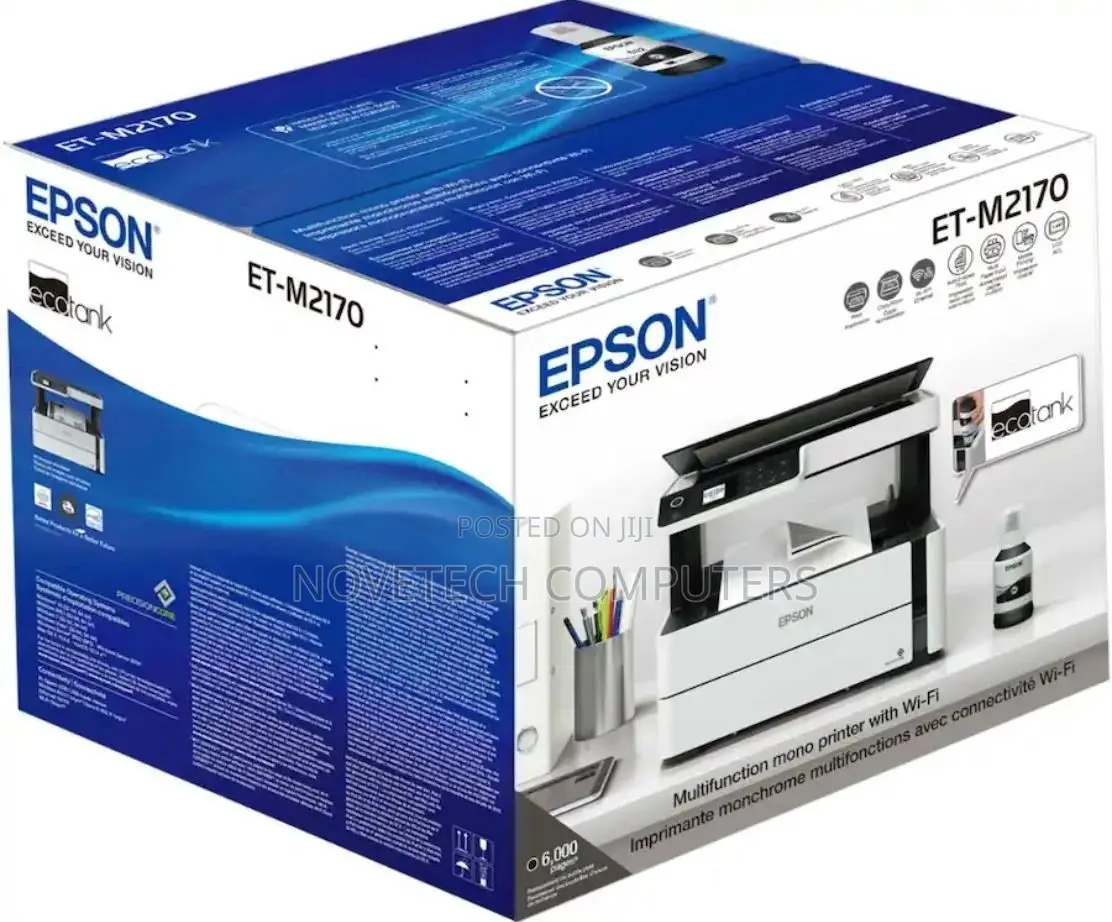 Epson Ecotank Et-M2170 Wireless All Inone Ink Tank Printer Black White