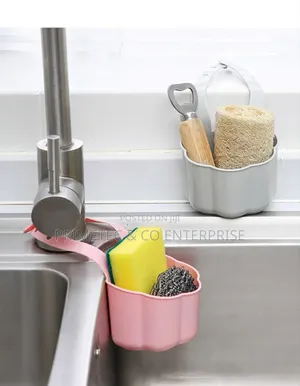 Kitchen Sink Drainer Basket Soap Sponge Holder Hanging Storage Hanging