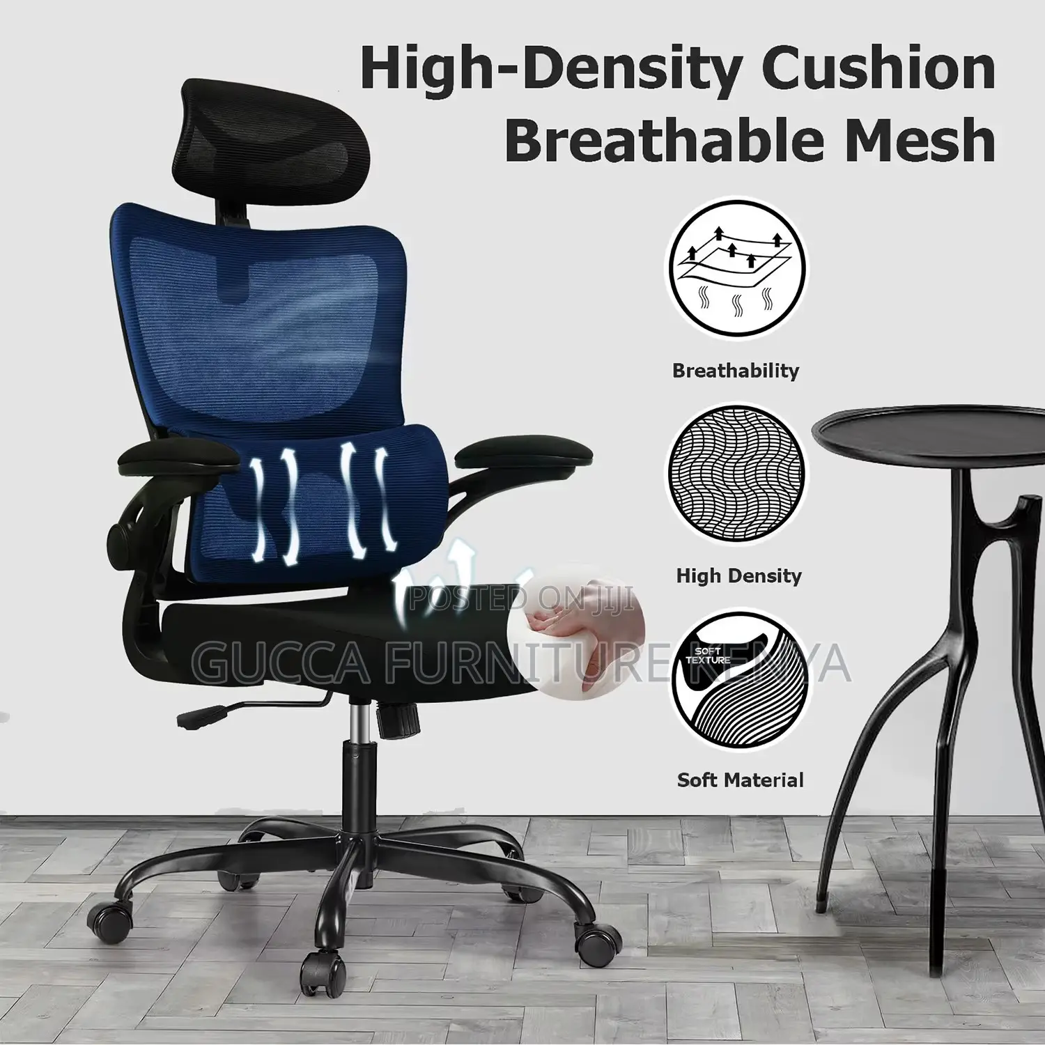 Ergonomic Mesh Desk Chair With Flipping Armrest