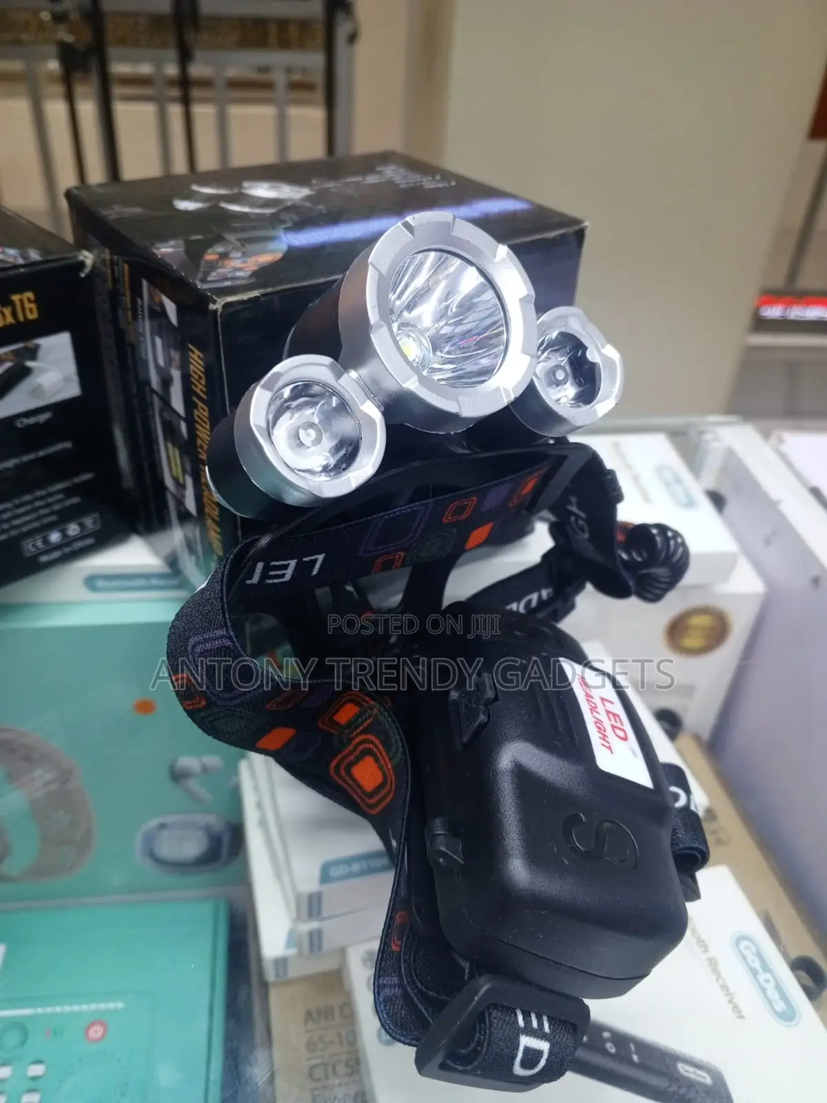 Led Headlamp 3 Bulb High Brightness Usb Rechargeable