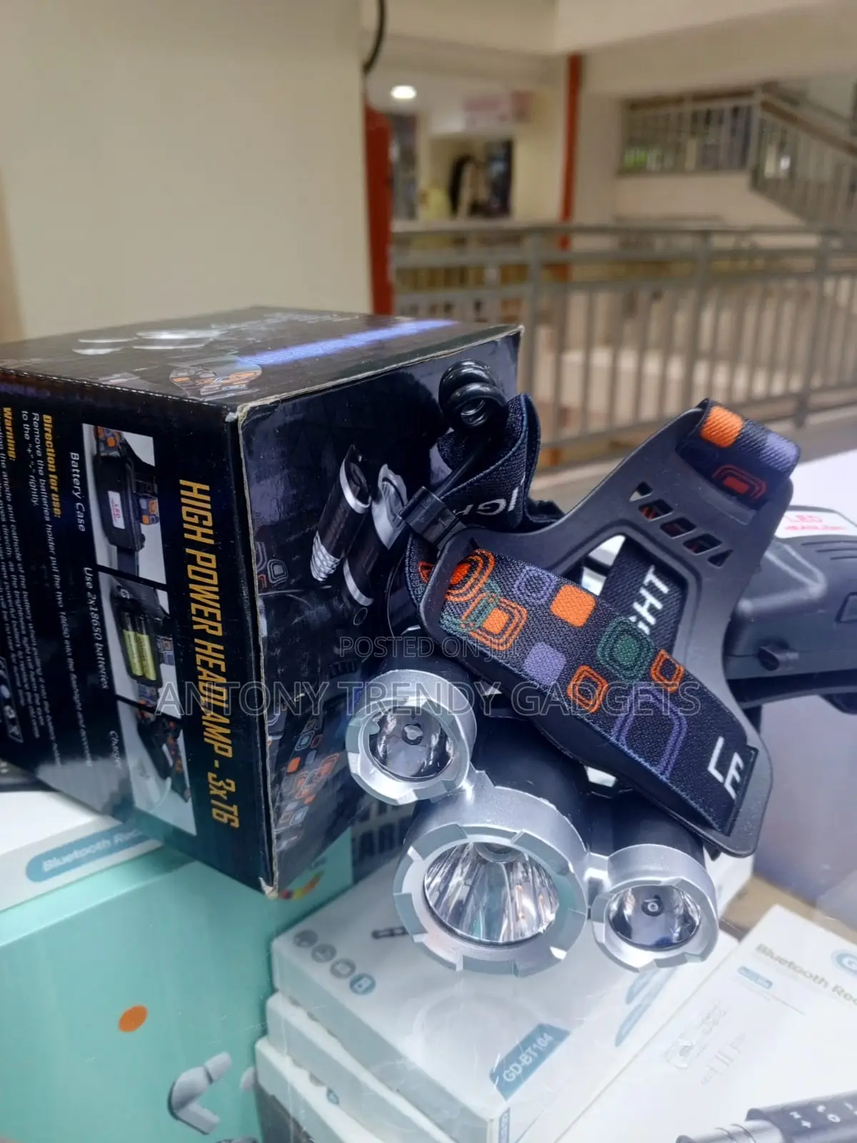 Led Headlamp 3 Bulb High Brightness Usb Rechargeable