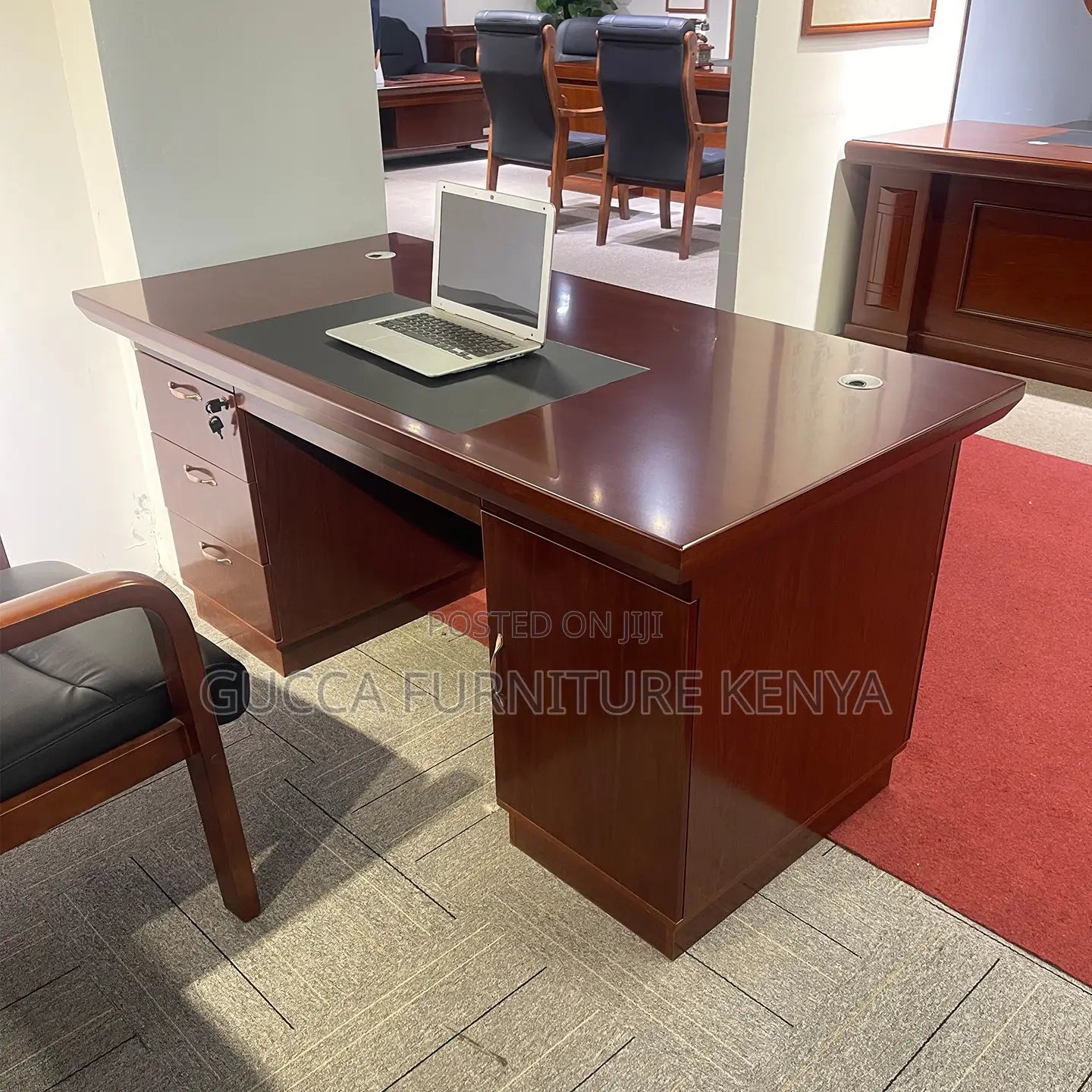 Mahogany 120cm Executive Desk With Drawers