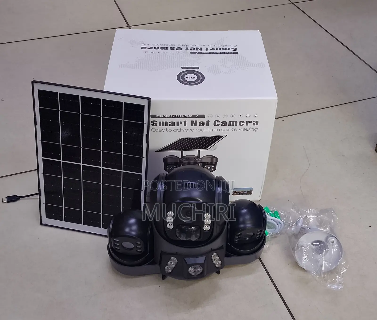 V380 Triple-Lens 4g Solar-Powered PTZ Security Camera