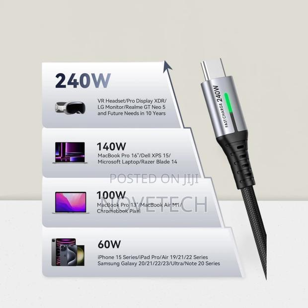 Ugreen Usb-C to Usb-C Pd Fast Charging Cable 240w Max 2m - L532 - thumbnail 2