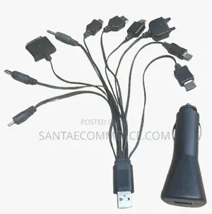 Universal 10 In1 Multi-Function Usb Charging Cable With Car Adapter