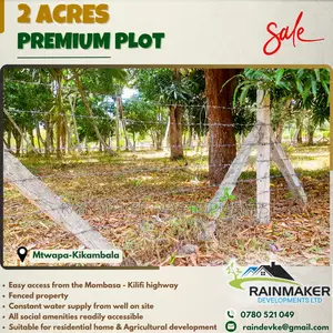 Prime 2 Acres For Sale – Mtwapa–Kikambala