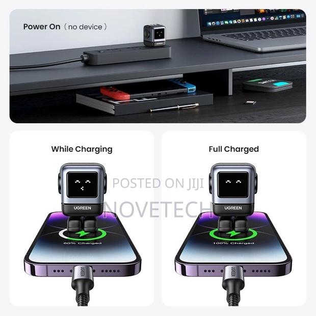 Ugreen 65w Gan Nexode Fast Charger Robot Design Usb C for iPhone Xiaom - thumbnail 2