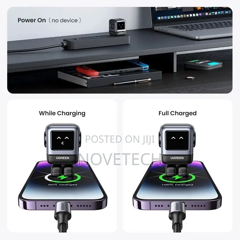 Ugreen 65w Gan Nexode Fast Charger Robot Design Usb C for iPhone Xiaom