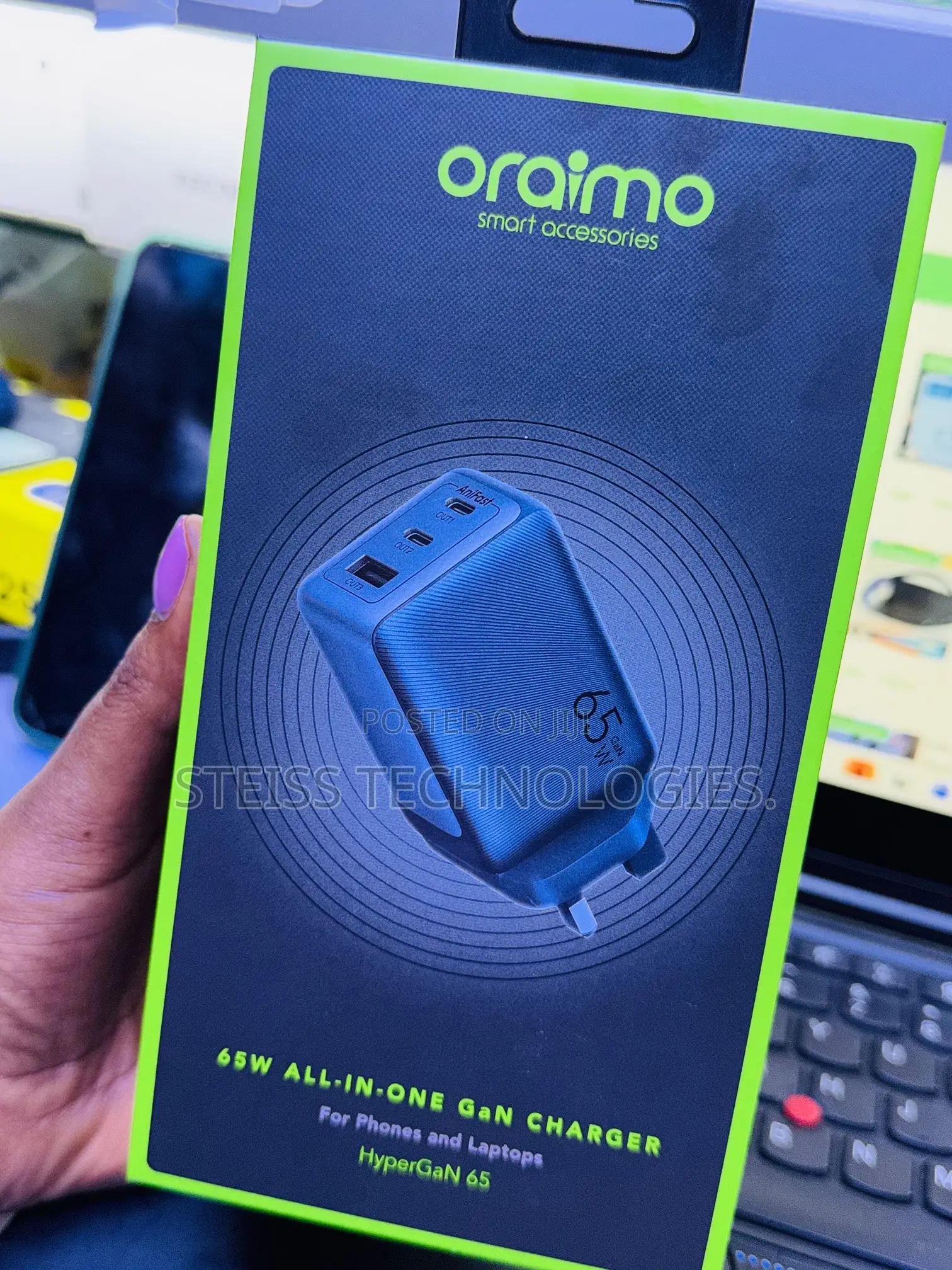 65w Oraimo All in 1 Gan Charger