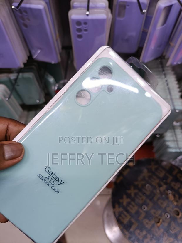 Yenap Samsung Galaxy A15 Liquid Silicone Case With Cloth Lining -Mint - thumbnail 2